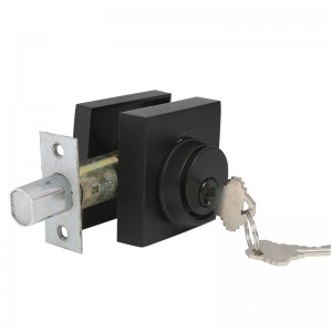 3601 Modern Square Single Single Cylinder Deadbolt Lock للباب الأمامي الثقيل - الأسود غير اللامع