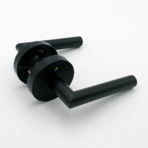 R7505 مقابض الأبواب الأسود ، ذراع باب الخصوصية الداخلية لحمام غرفة النوم ، التصميم الحديث النحيف النحيف التصميم الثقيل مع القفل